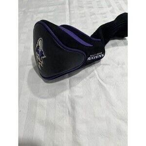 Baltimore Ravens #3 Wood Head Cover - NFL Golf - Fairway Wood Sock - EC